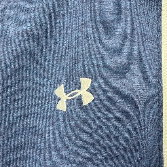 Under Armor Mens Cold Gear Jacket L Navy Blue White 1/2 Front Zip Pockets EUC - Picture 4 of 15